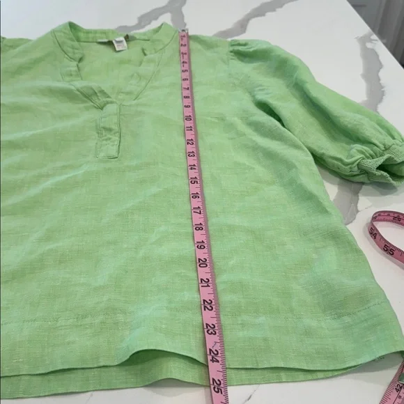 Lilly Pulitzer Light Green Mialeigh Linen Top - Jade Lime X - Picture 9 of 10